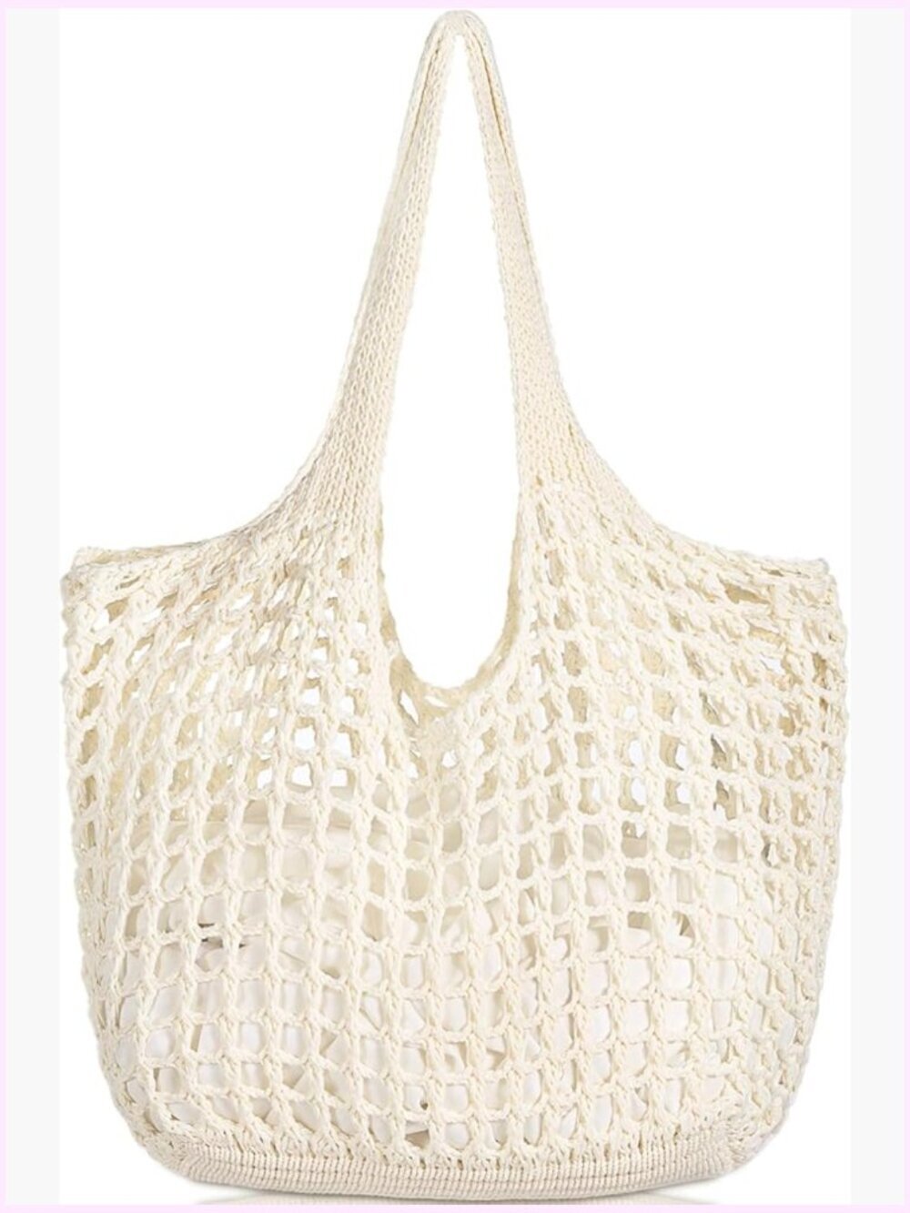 Foldedable Beach Mesh Tote Bag Shoulder Shopping Handbag Casual Travel Hobo